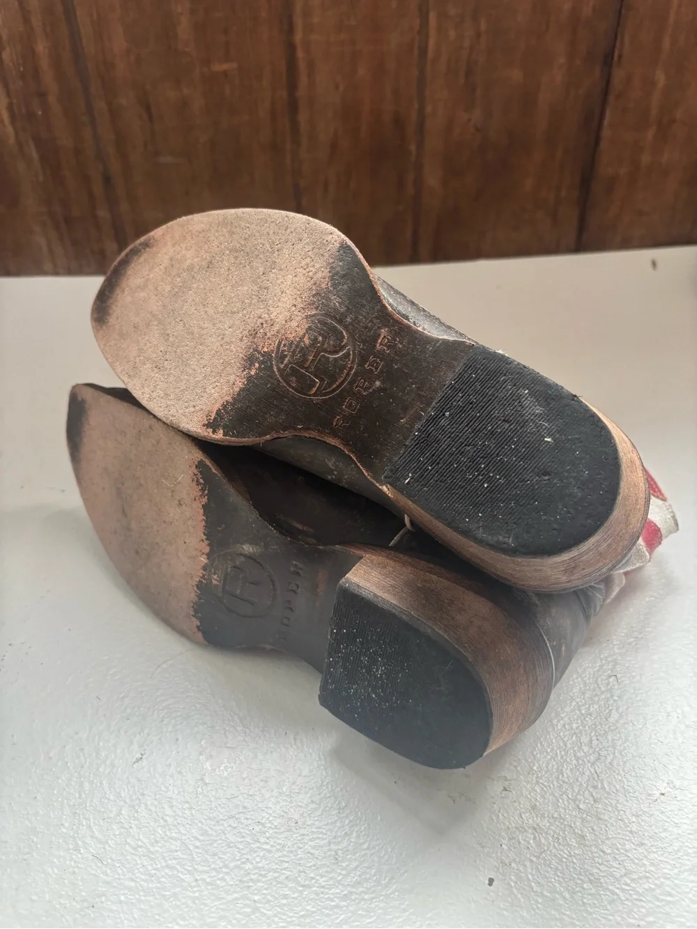Roper American Beauty Flag Distressed Western Cowboy Boots Ankle-Women's Sz 8.5